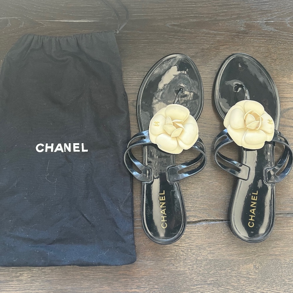 Chanel Rubber Flip Flops Original Size 41